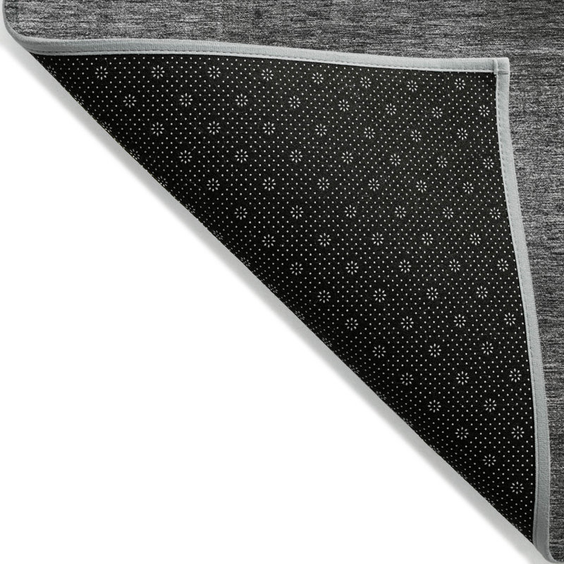 Tapis extérieur lavable abstrait gris anthracite et ivoire 3 pi x 5 pi