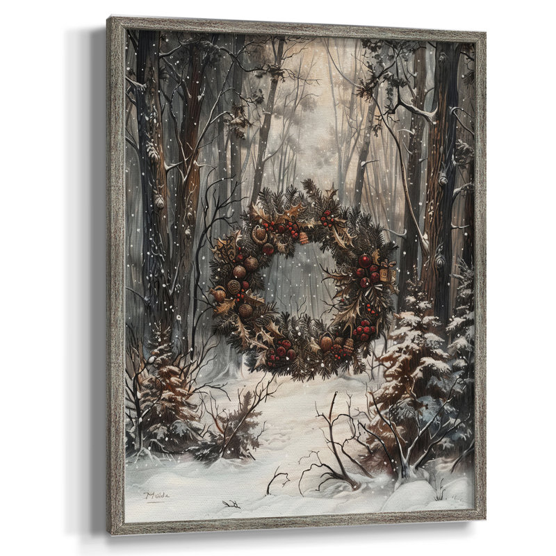 Christmas Holiday Art DCXVI Framed Print - Solid Wood, H 11 po x l 9 po