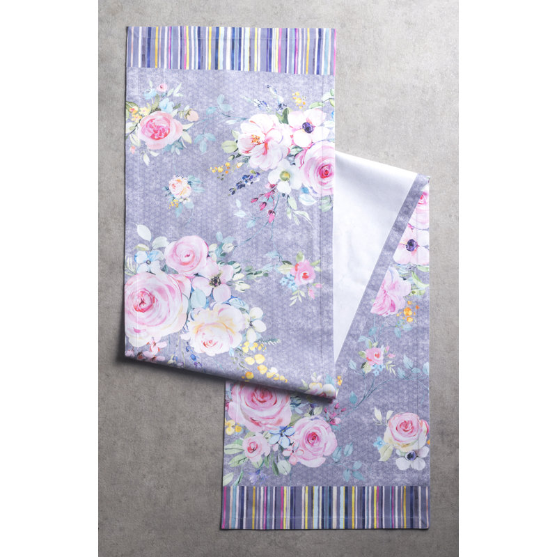 Maison d'Hermine Sweet Rose Lavender - Lush 100% Cotton Table Runner - Single Layer - 14.5" x 108", 108" L x 14.5" W