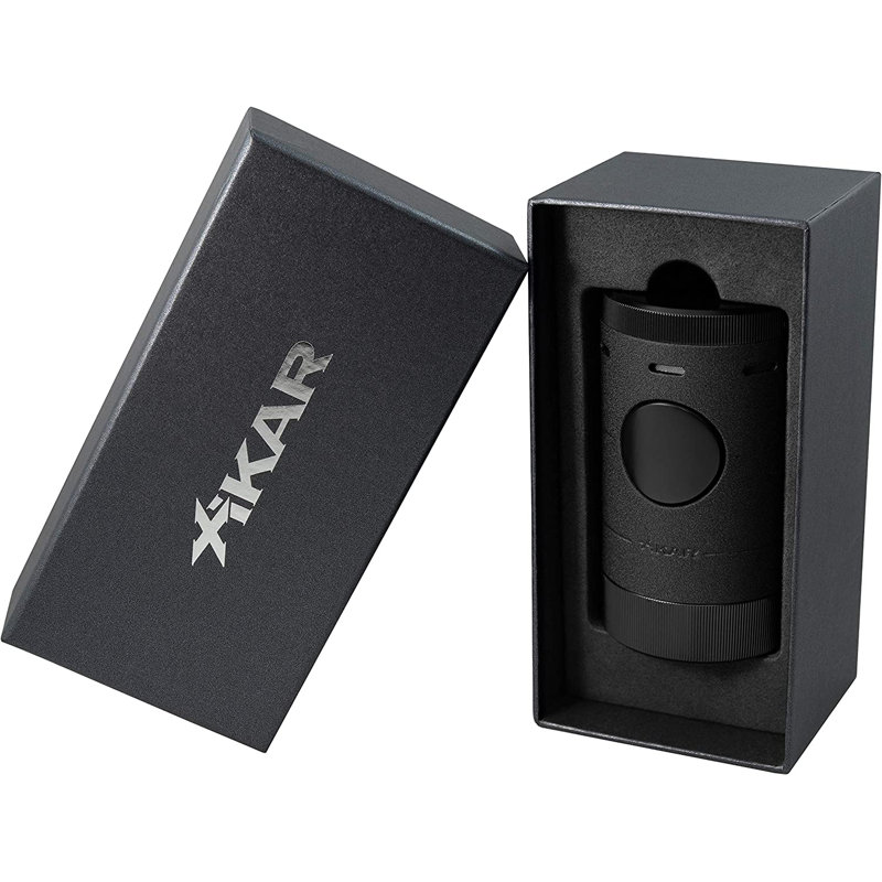 Briquet de table Xikar Volta Quad Flame, haute performance, Noir