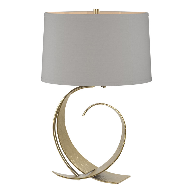 Fullered 22.1'' Table Lamp, Modern Brass, Flax