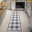 Tapis gris clair / gris foncé / crème délavé à la machine Romae Gingham-823656127