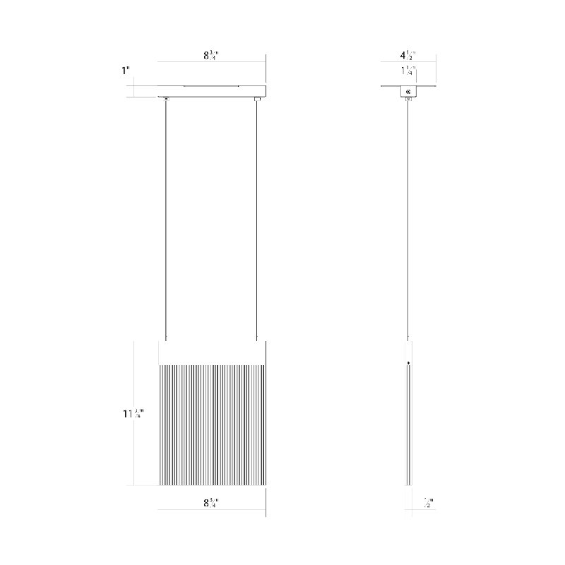 V Panels 1 - Light LED Pendant, Polished Chrome
