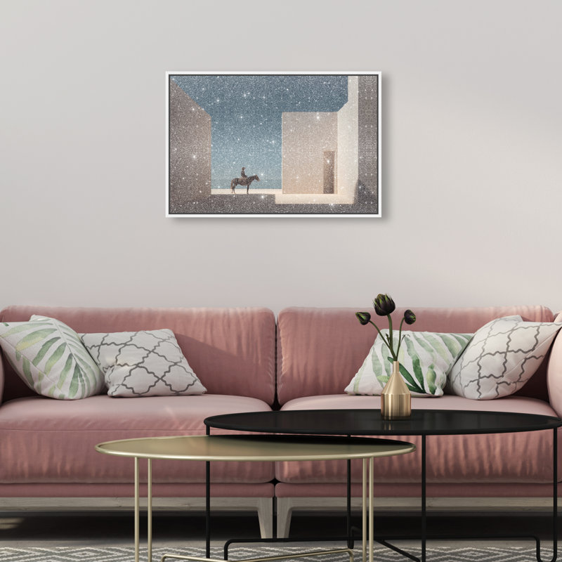 Lone Equestrian I Print by Oliver Gal, 21"H x 31"W, White Floater Frame