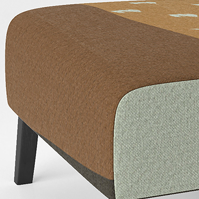 Brechta Vibrant Curve Design II - Velvet Upholstered Modern Slipper Chair, Brown