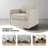 Modern Upholstered Sand Square Swivel Armchair with Matel Base-1911173917