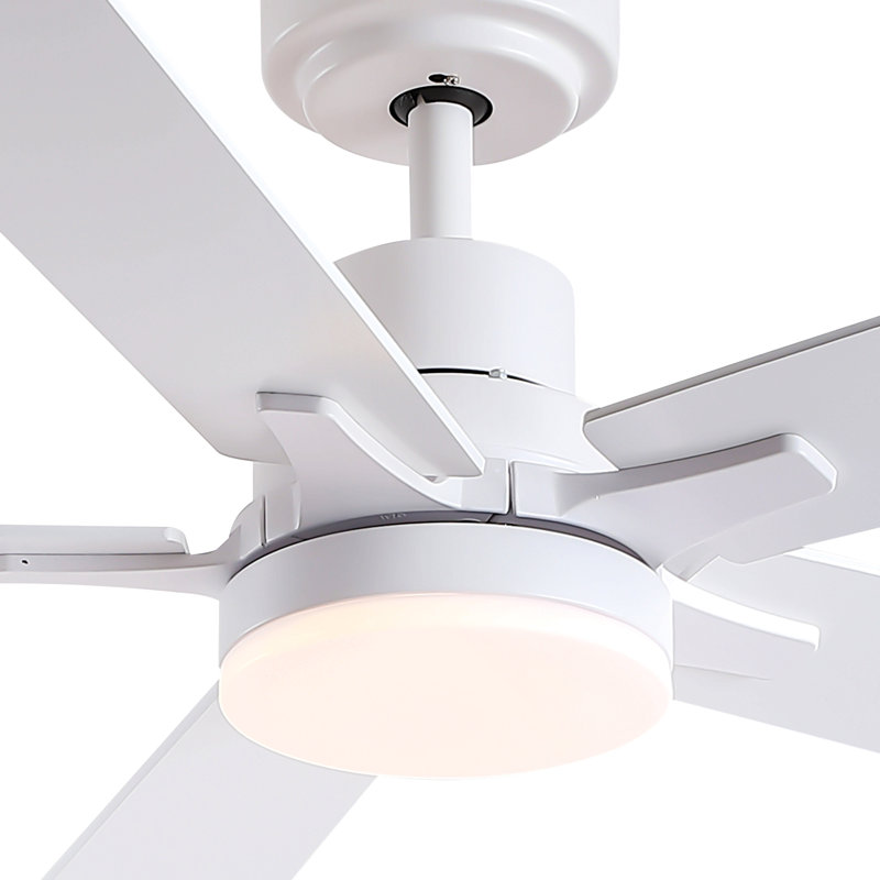 Ventilateur de plafond 52 po avec lumière Lowe, Blanc, Blanc