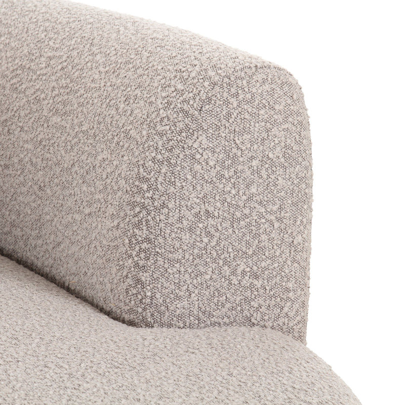 Nefisa - Modern Fabric Curved Sectional, Gray Polyester