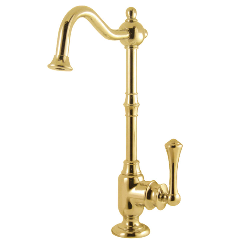 Vintage Cold Water Dispenser and Swivel Spout, Polished Brass
