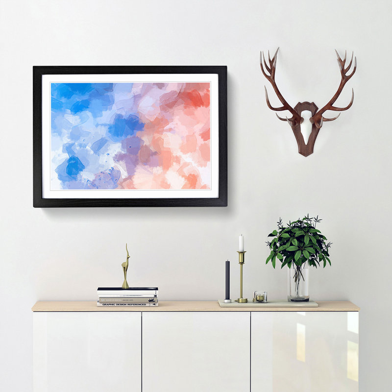 Taking Chances in Abstract - Wall Art, 36cm H x 48cm W x 2cm D, Black Single Picture Frame Wood