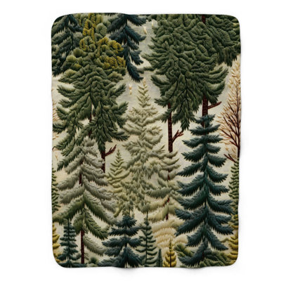 Jeté en sherpa B 1 pièce Pine Boughs
