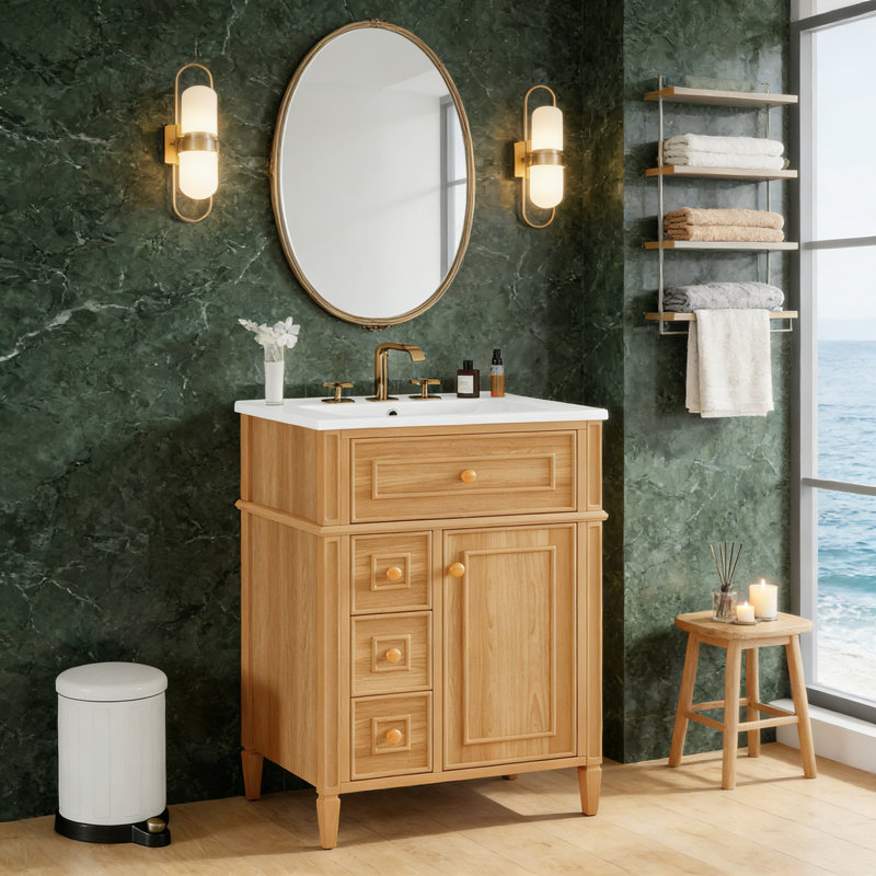 Meuble-lavabo 24 po avec lavabo, Bois, Bois