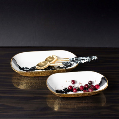 Bianco Nero Rectangle Bowl Large