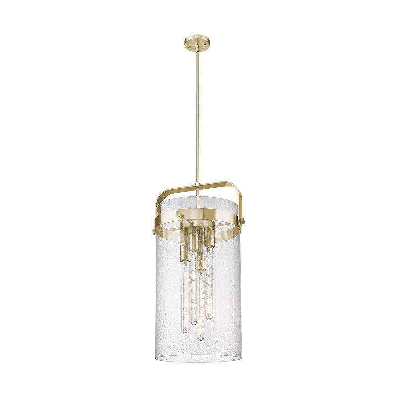 Luminaire suspendu 4 tiges Erie, Grainé, Nickel poli