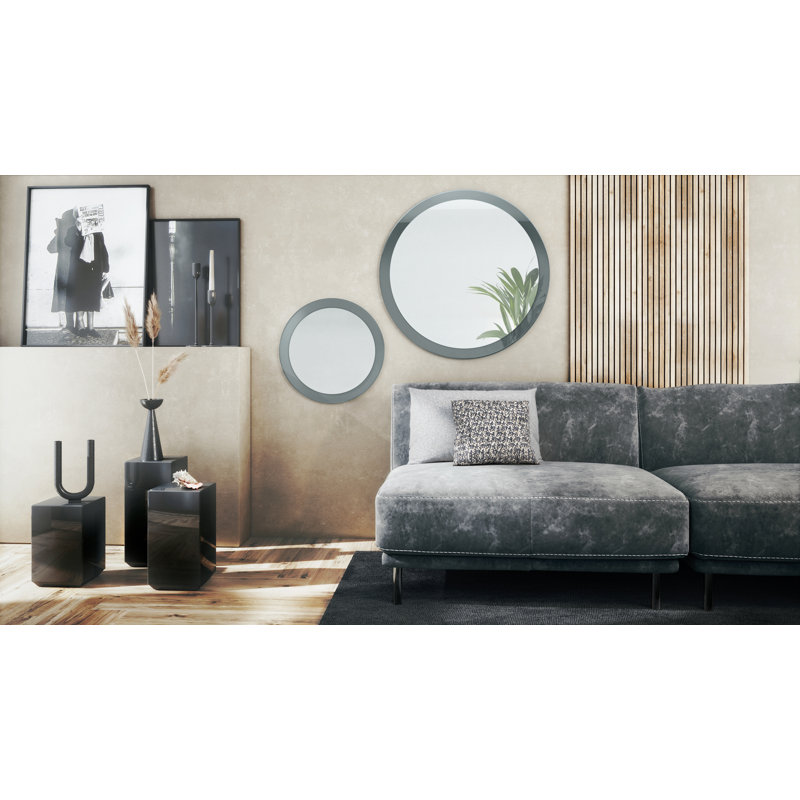 Alajandro Flat Mirror Set, High-Gloss Grey