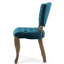 2 chaises de salle à manger Kd, siège en velours bleu sarcelle foncé, structure en bois, design d'inspiration rétro, 2 sièges confortables - solides et exquis