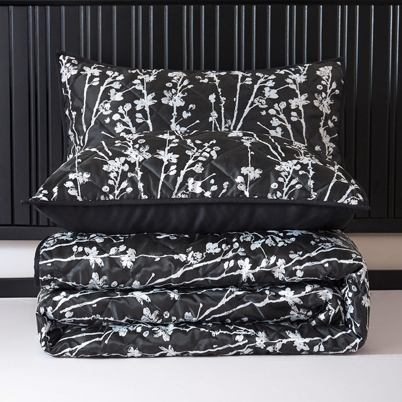Abhipsa Luxury Jacquard Bedspread Sets, Black, Single Bedspread - 1 Sham