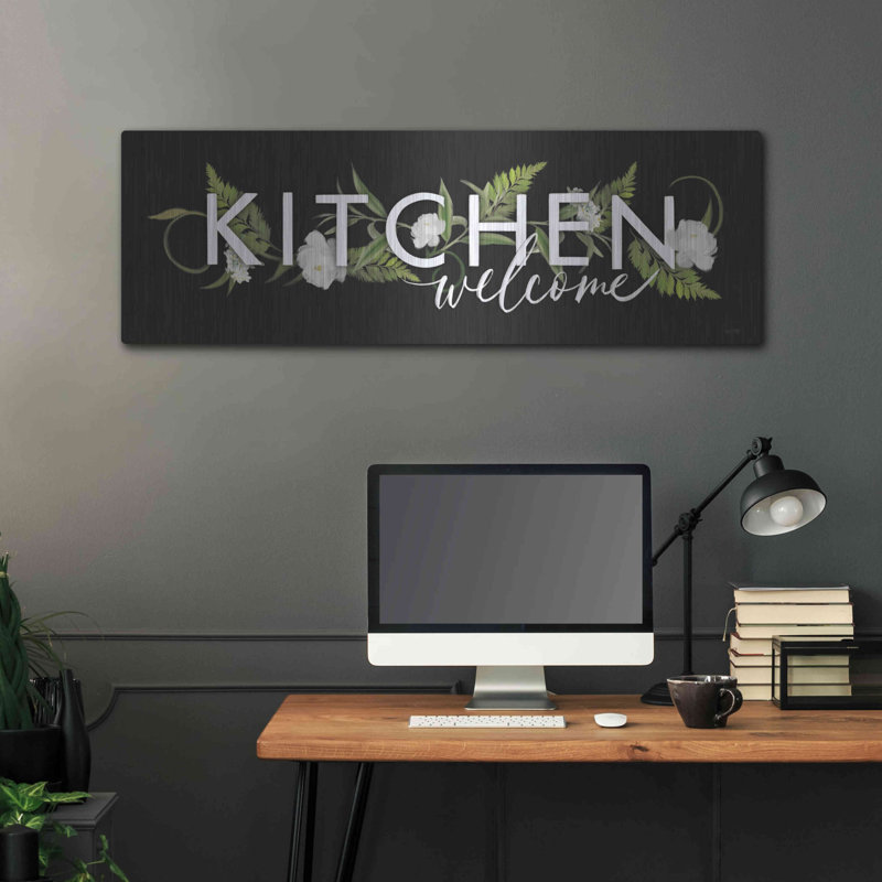 «Kitchen Welcome» par House Fenway, art mural en métal, H 16 po x l 48 po
