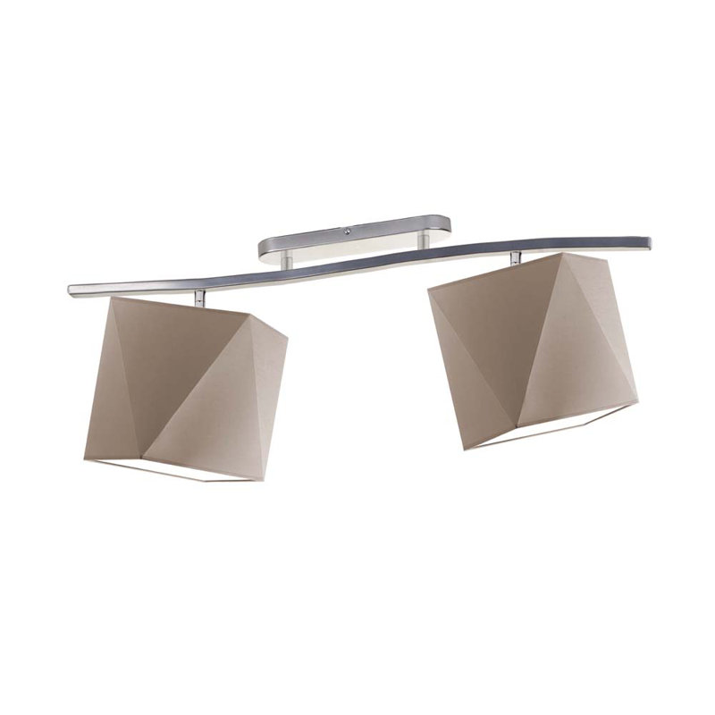 Muro Fabric Semi Flush Mount, Grey, Brown