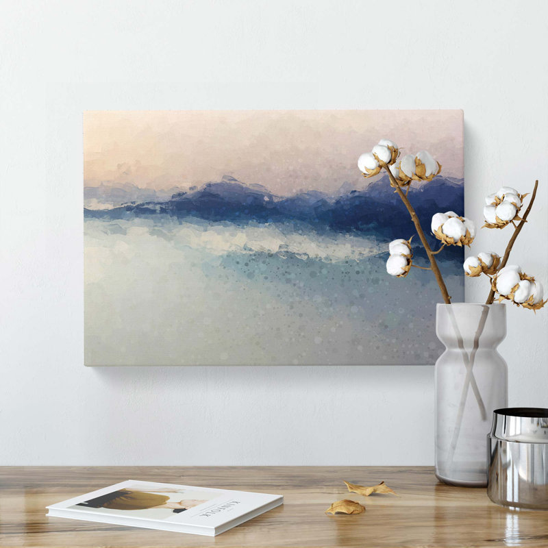 Misty Mountains In Abstract - Wrapped Canvas, 40cm H x 60cm W x 3cm D