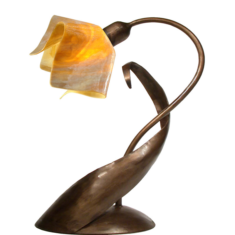 Lampe de table arquée Amergin 20 po, Brun, Lotus