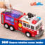 Jouet de camion de pompiers à DEL pour enfants, camions de pompiers Bump and Go avec projecteurs et sirènes à DEL, jouet éducatif pour tout-petits, excellent cadeau d'anniversaire de Noël pour les garçons et les filles