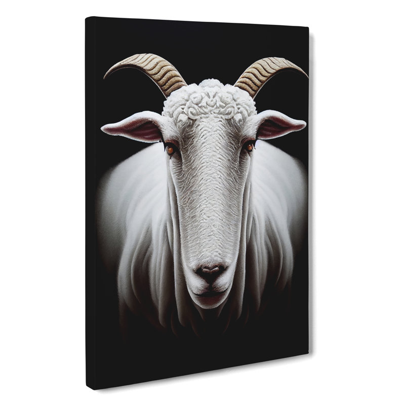 Profile Of A Sheep - Wall Art, 50cm H x 35cm W x 3cm D, Wrapped Canvas