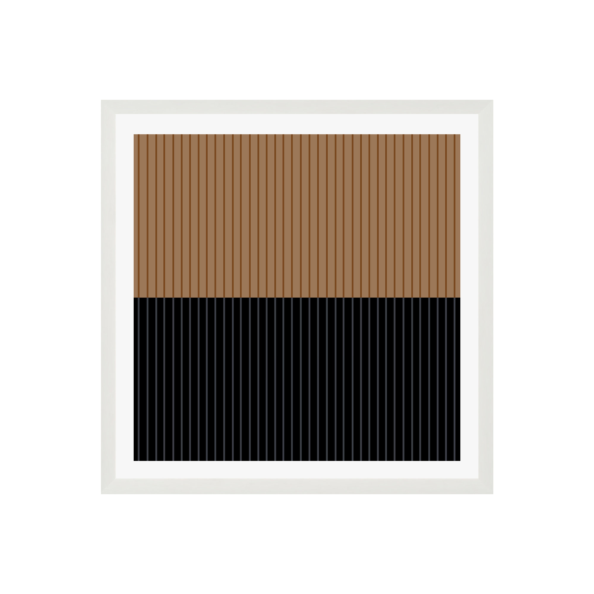 Color Block Lines XXXVI by Colour Poems, White Single Picture Framed, 30" H x 30" W x 0.75" D, Yes