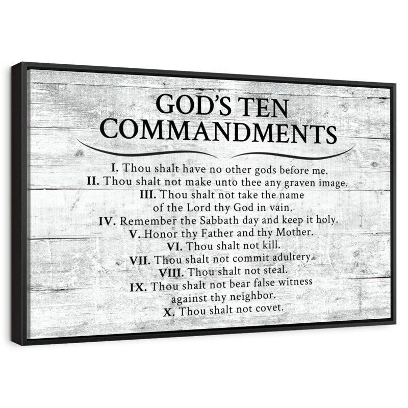 Tergel Ten Commandments - gris, H 13 po x l 19 po