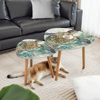Ensemble de 2 tables basses gigognes Triangle