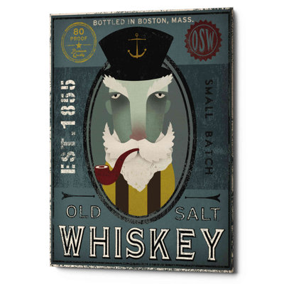 «Fisherman I Old Salt Whiskey» par Ryan Fowler, impression sur toile tendue