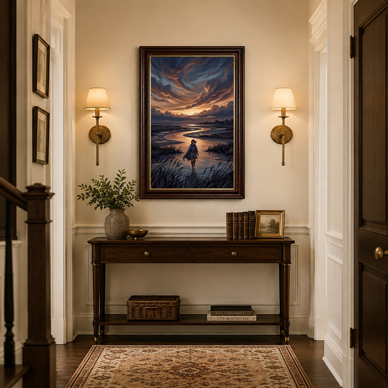 Art mural sur toile "Blue Cloake", 18"H x 12"W