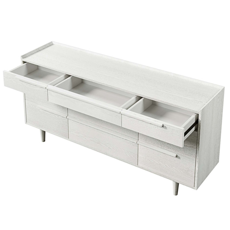 Commode 9 tiroirs Elanora, Blanc