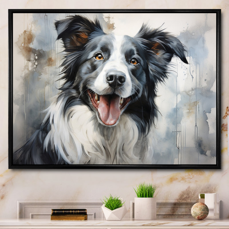 Dog Faithful Companion II - imprimé, H 16 po x l 32 po x P 1 po, Cadre flottant noir