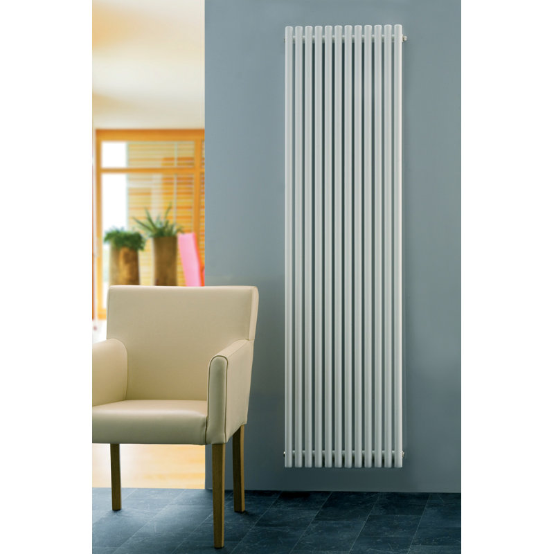 Camron Vertical Designer Radiator, White, 180 cm H x 47 cm W x 8.6 cm D