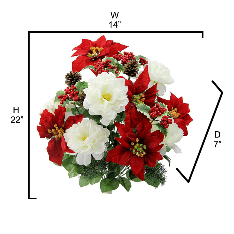 Arrangement de fleurs mixtes, Rouge / Crème