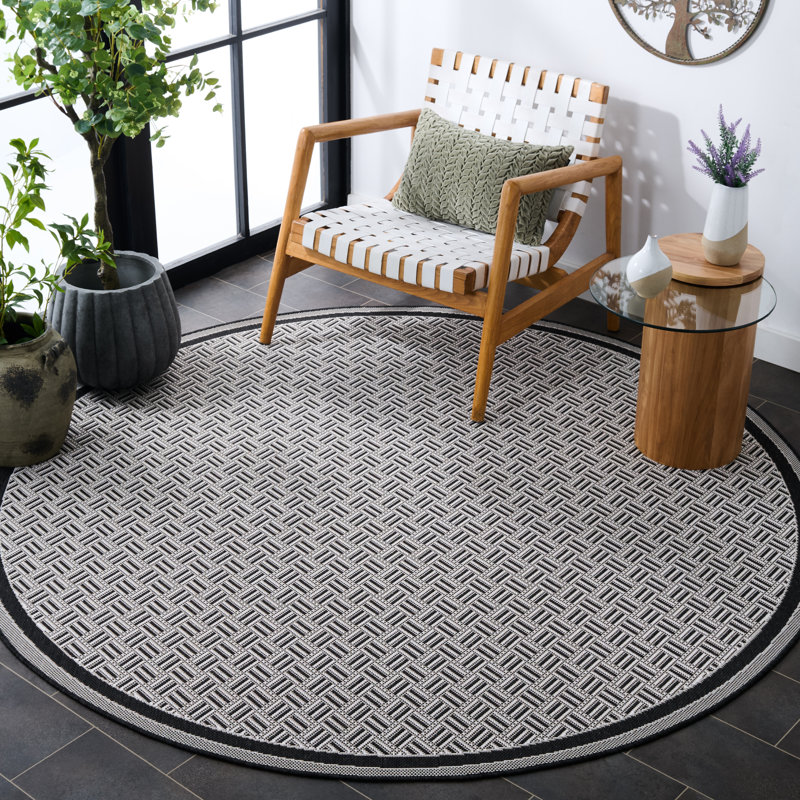 Terrace 800 Geometric Indoor/Outdoor Rug, Round 6'7"