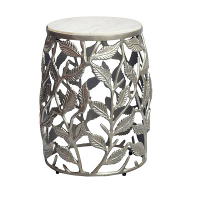 Marble Top Open Round Side Table