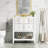 Wood Frame Bathroom Vanity With Ceramic Sink And 5 Drawers-1584283993