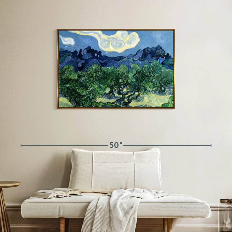 The Olive Trees, Floating Frame Gold, 31" X 21"
