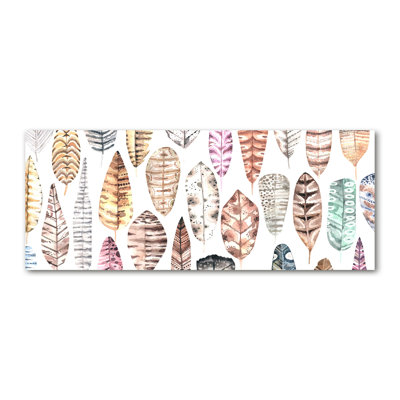 Colourful Feathers - Wrapped Canvas Print