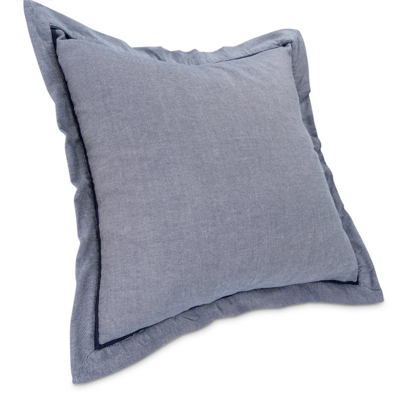Mills Duvet Set - Denim, Queen Duvet Cover + 4 Shams + 2 Throw Pillows