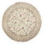 Hand-Knotted High-Quality Ivory and Taupe Round Area Rug