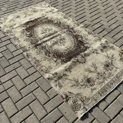 Tapis beige en laine Classic Patchwork 44,1 x 90,2 po
