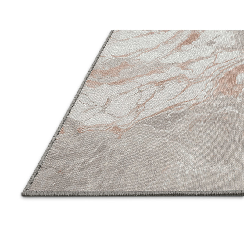 Machine Washable Gray Area Rug, Rectangle 2' x 3'