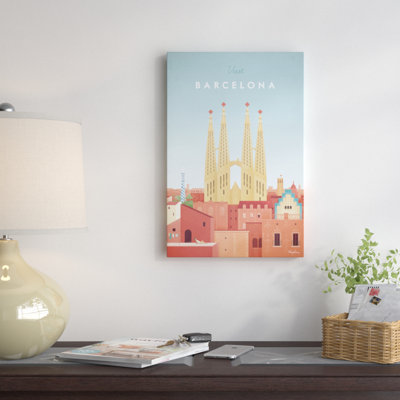 « barcelone », art textuel sur toile tendue
