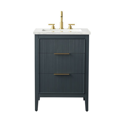 Meuble-lavabo simple 24 po avec plateau en pierre reconstituée Bilroy