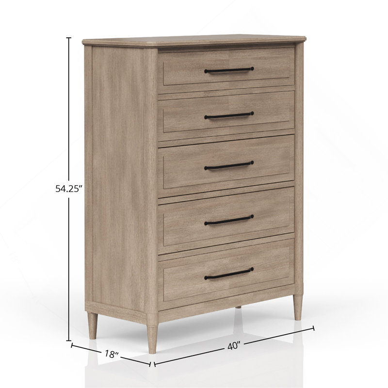 Commode 5 tiroirs finition sable