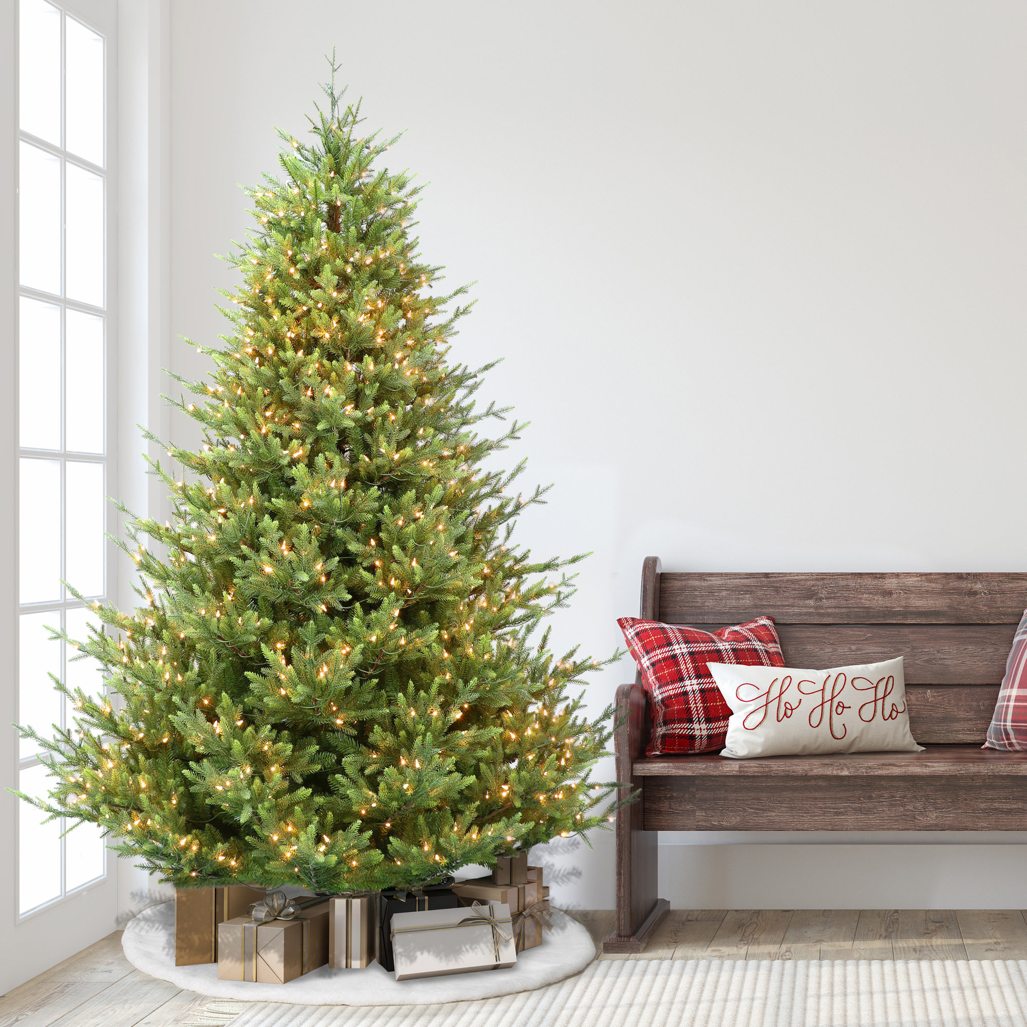 Lighted Artificial Fir Christmas Tree
