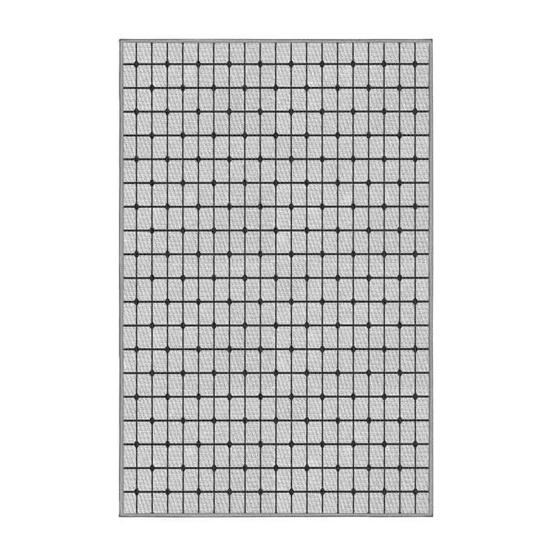 Tapis gris/noir tissé à la machine, Rectangle 2 pi x 3 pi